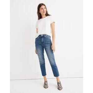 Madewell 26 The High-Rise Slim Boyjean in Lavern Wash